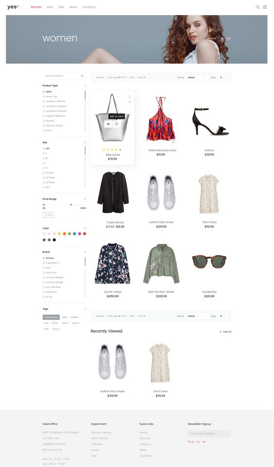 creative E-commerce website design 