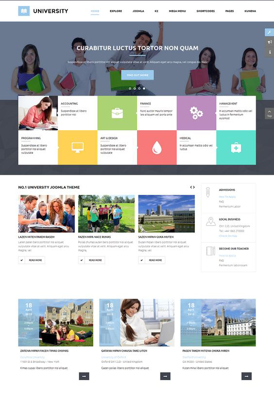 education website design 