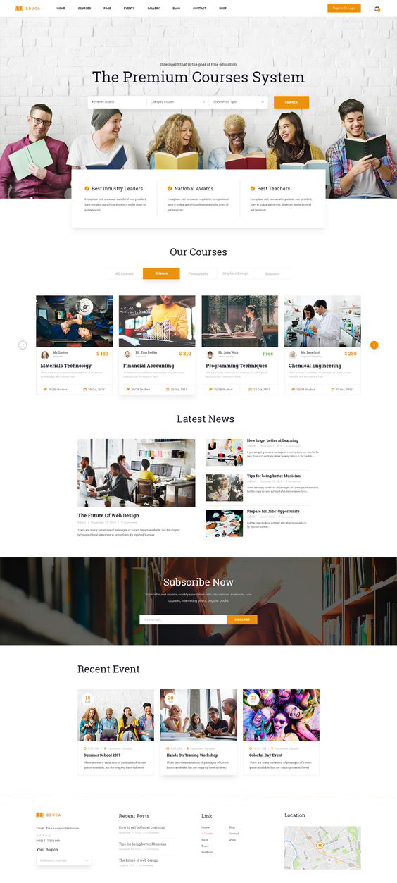 educational website design