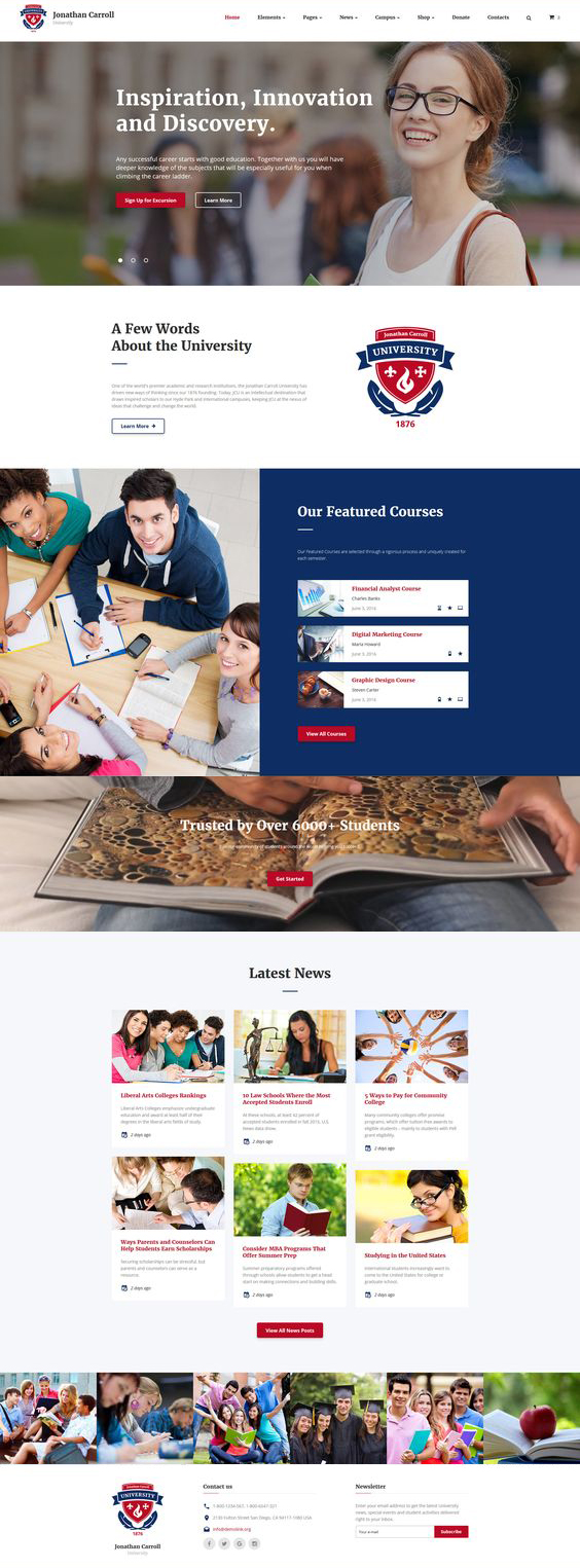 top educational website design 