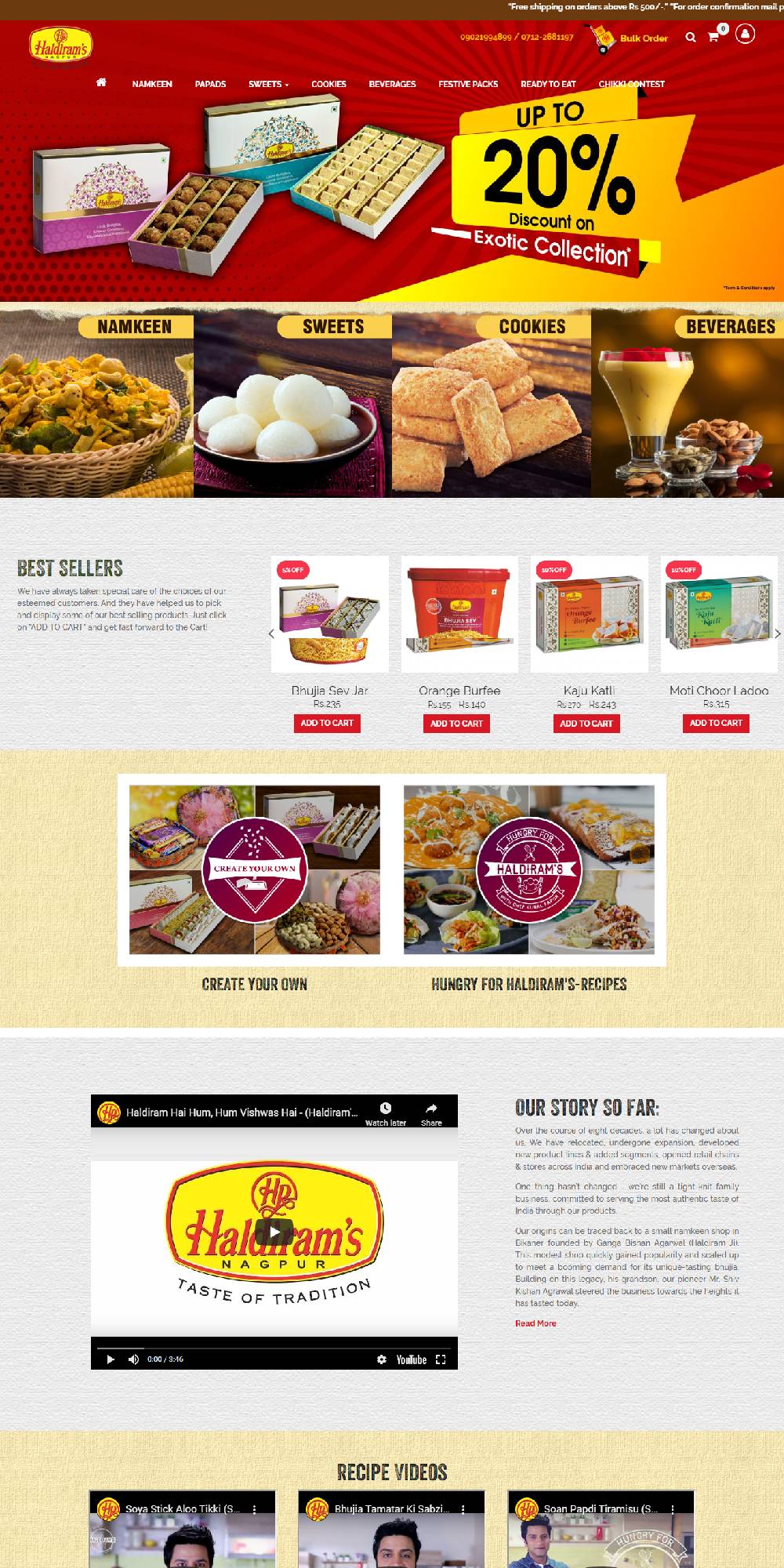 creative snacks website design