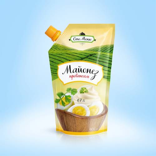 Mayonnaise pouch packaging design 