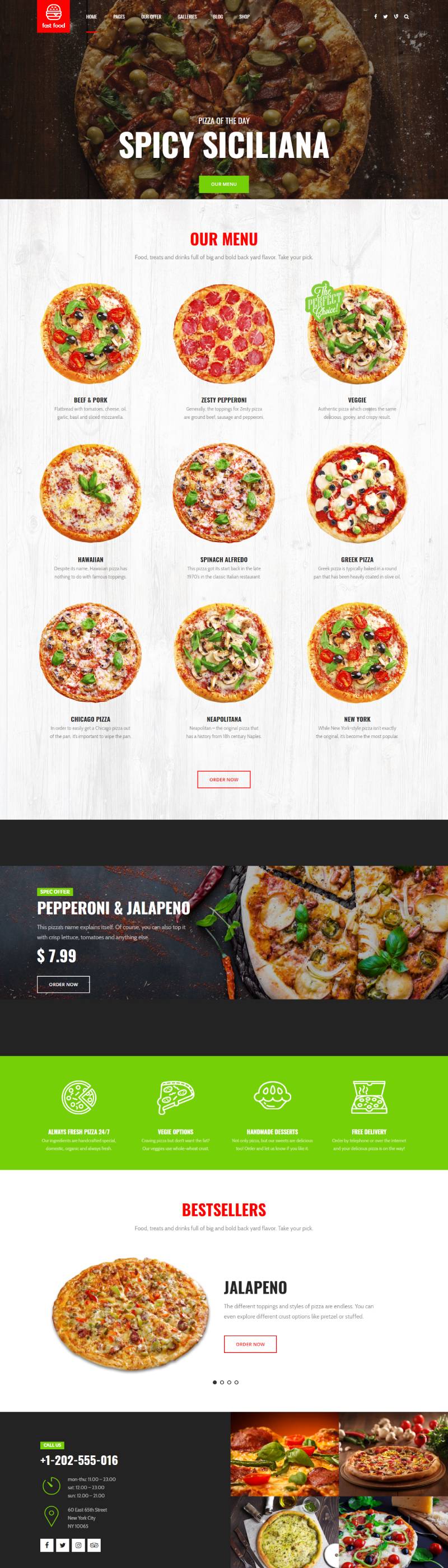 fast food design website template 