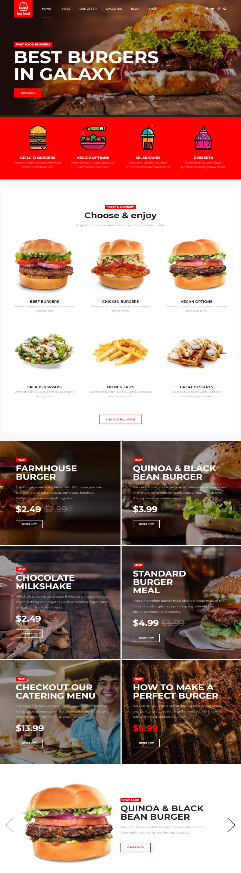 fast food website design 