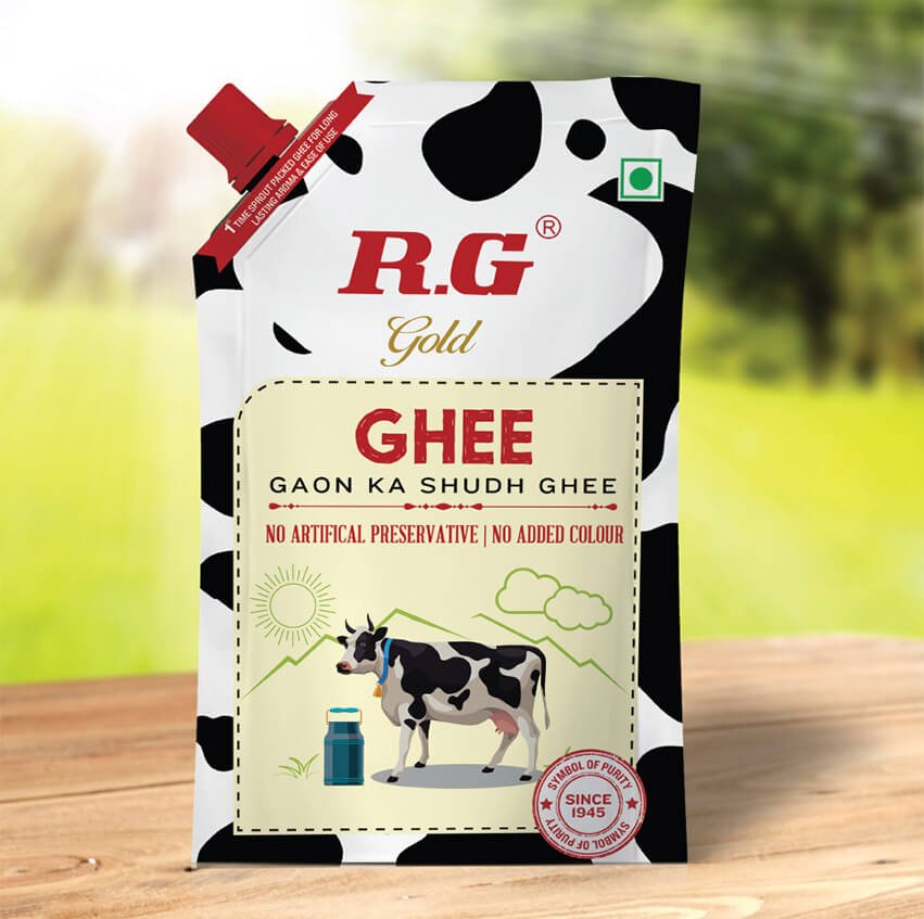 Ghee Packaging Design Company Ghee Packet Design