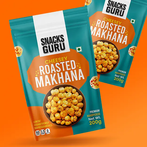 roasted makhana packaging design