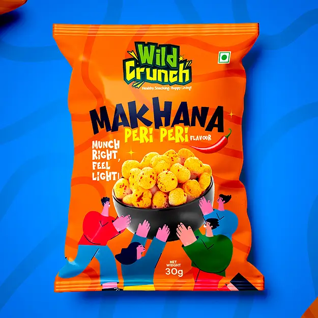 makhana snacks pack design